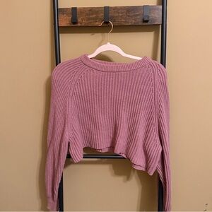 Aeropostale Mauve Ribbed Cropped Sweater